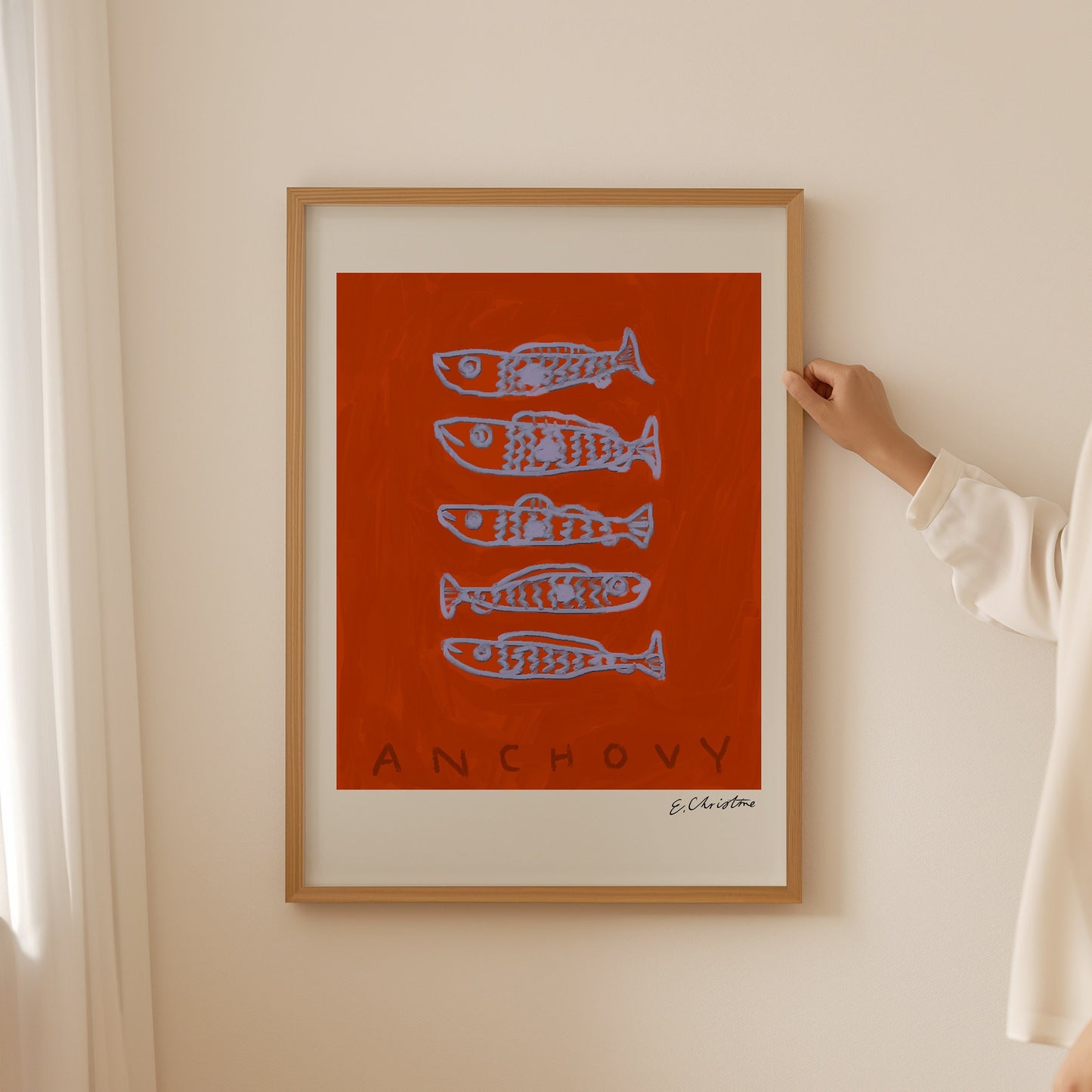 Anchovy, Fine Art Print by E. Christine- Modern Art
