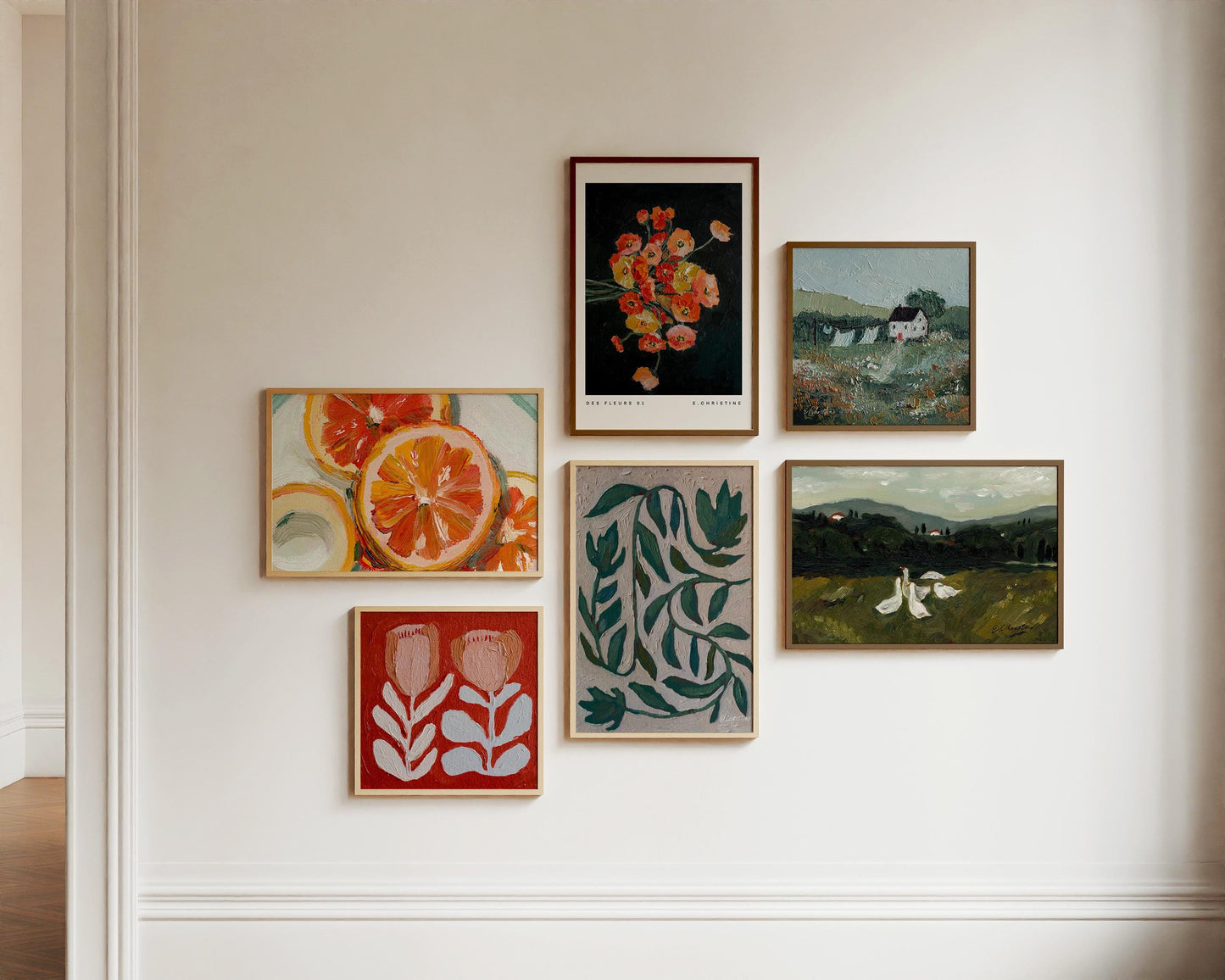 Des Fleurs 01, Oil Painting by E. Christine | Fine Art Print