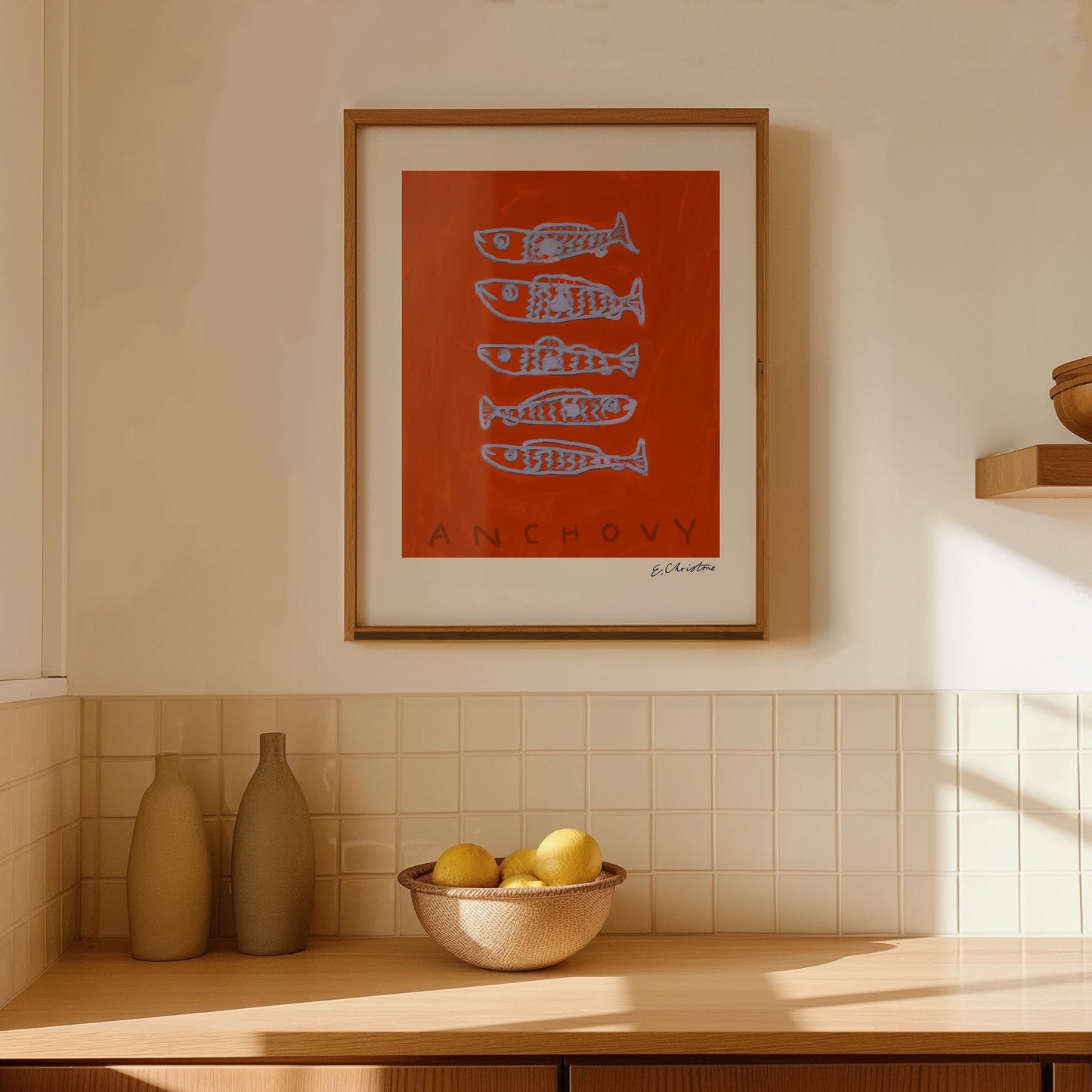 Anchovy, Fine Art Print by E. Christine- Modern Art