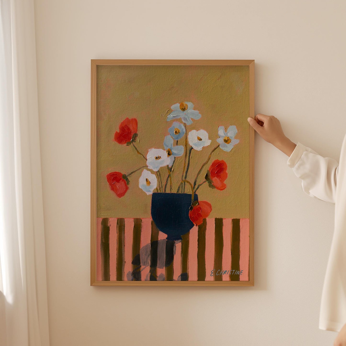 Flora 01, Oil Painting by E. Christine | Borderless Print
