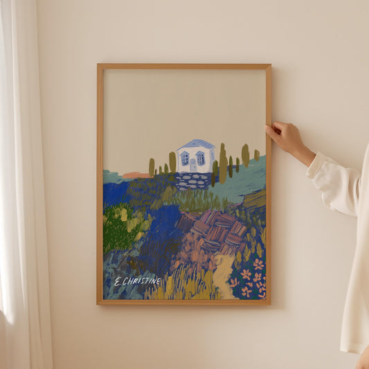 Little White House by E. Christine | Borderless Print