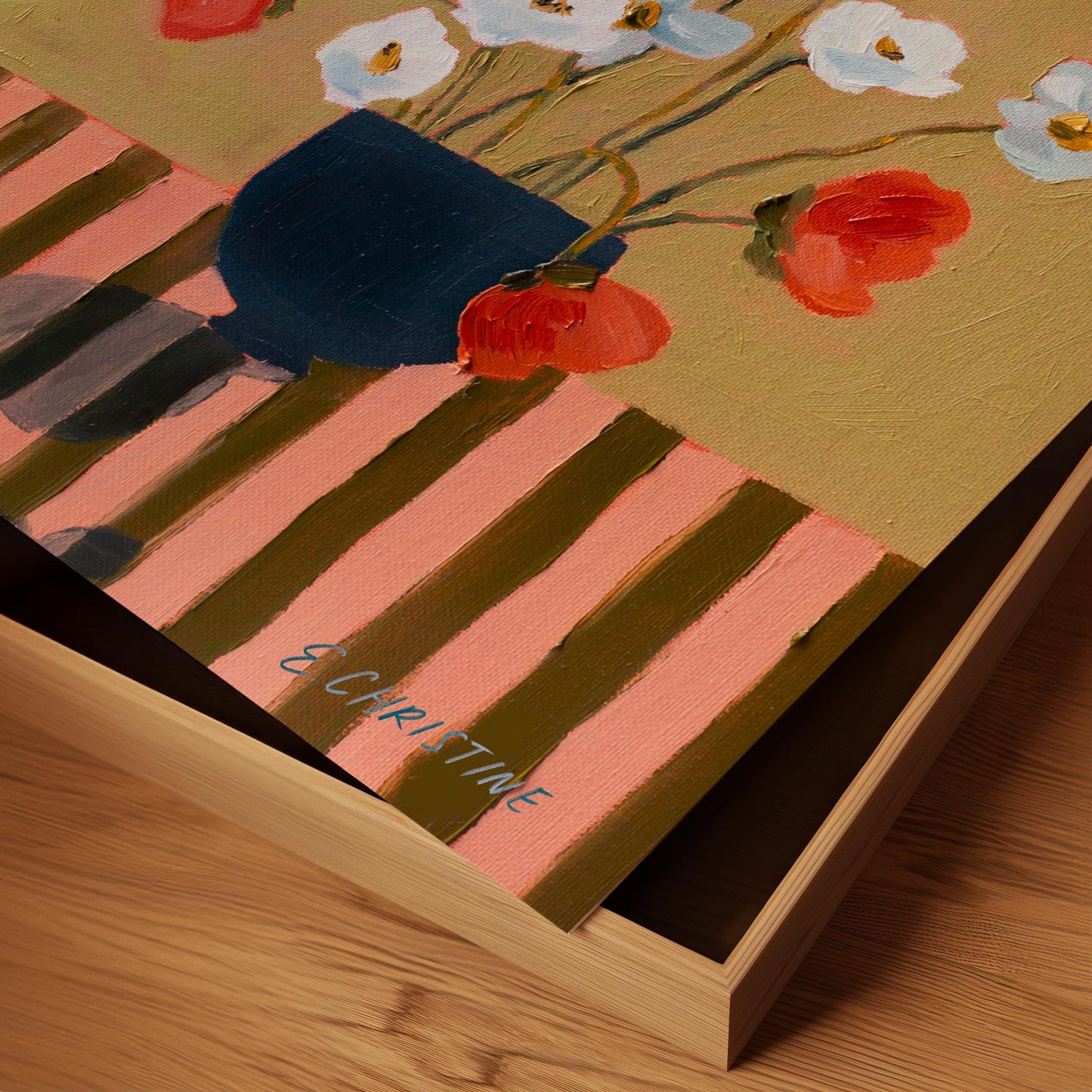 Flora 01, Oil Painting by E. Christine | Borderless Print