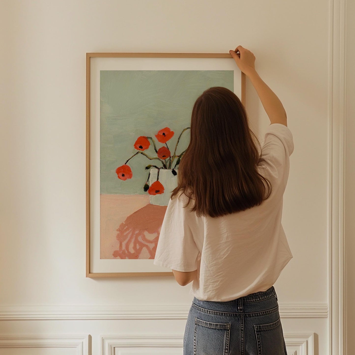 Poppies, Oil Floral Painting by E. Christine | Fine Art Print